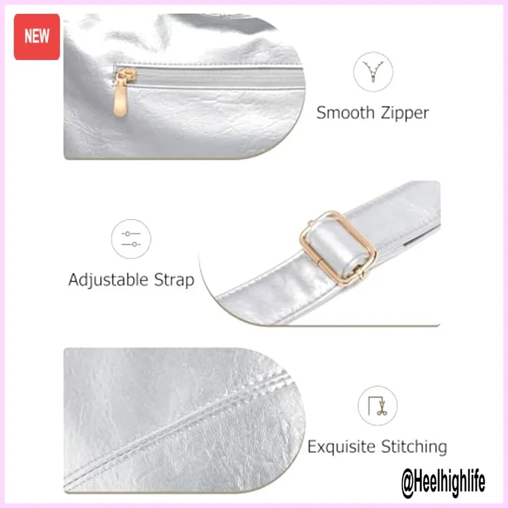 Slouchy Vegan Leather Hobo Bag with Mini Purse Adjustable Crossbody Shoulder